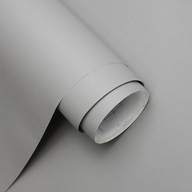 Homease Solid Light Gray Wallpaper 24 x 196 inch Thick Matte Light Gray Contact Paper Decorative Peel and Stick Wallpaper for Shelf Liner Cabinet Table Door Waterproof Vinyl Self Adhesive PVC Film - Image 1
